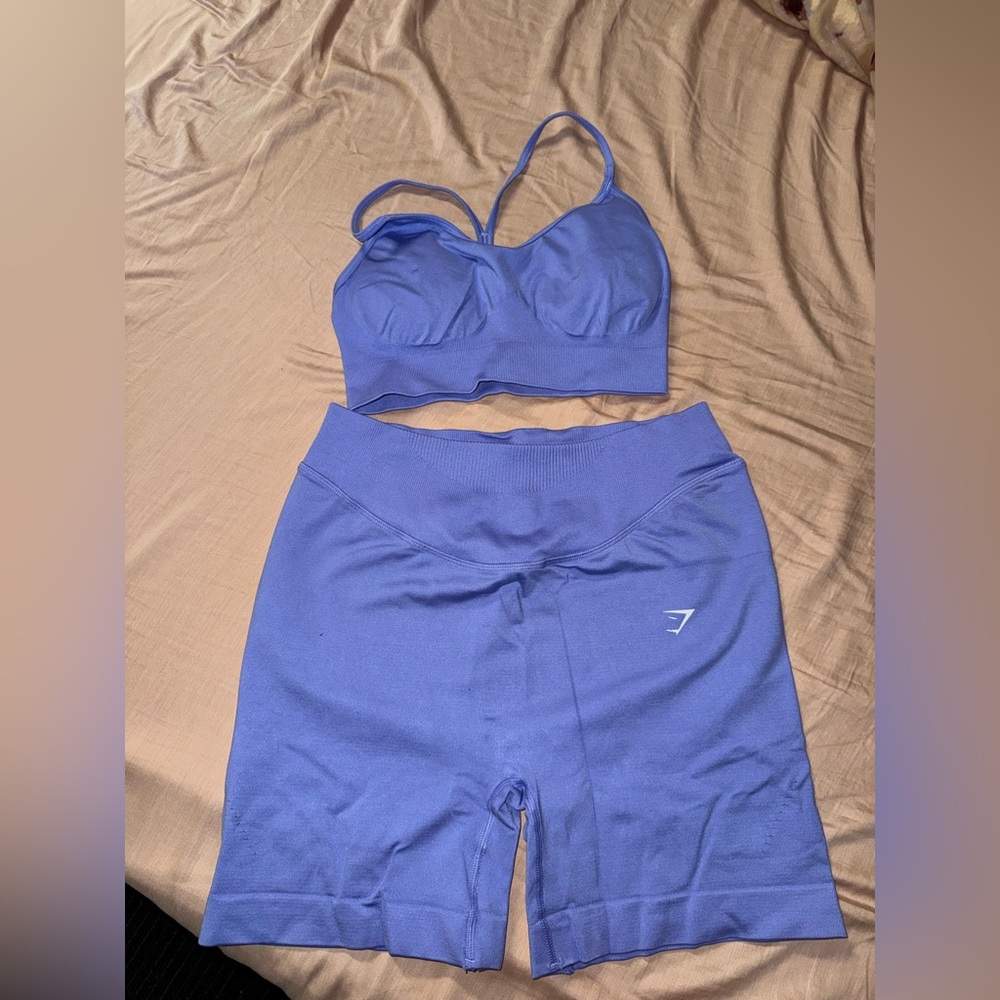 Gymshark Purple Sports Bra and Shorts Set
